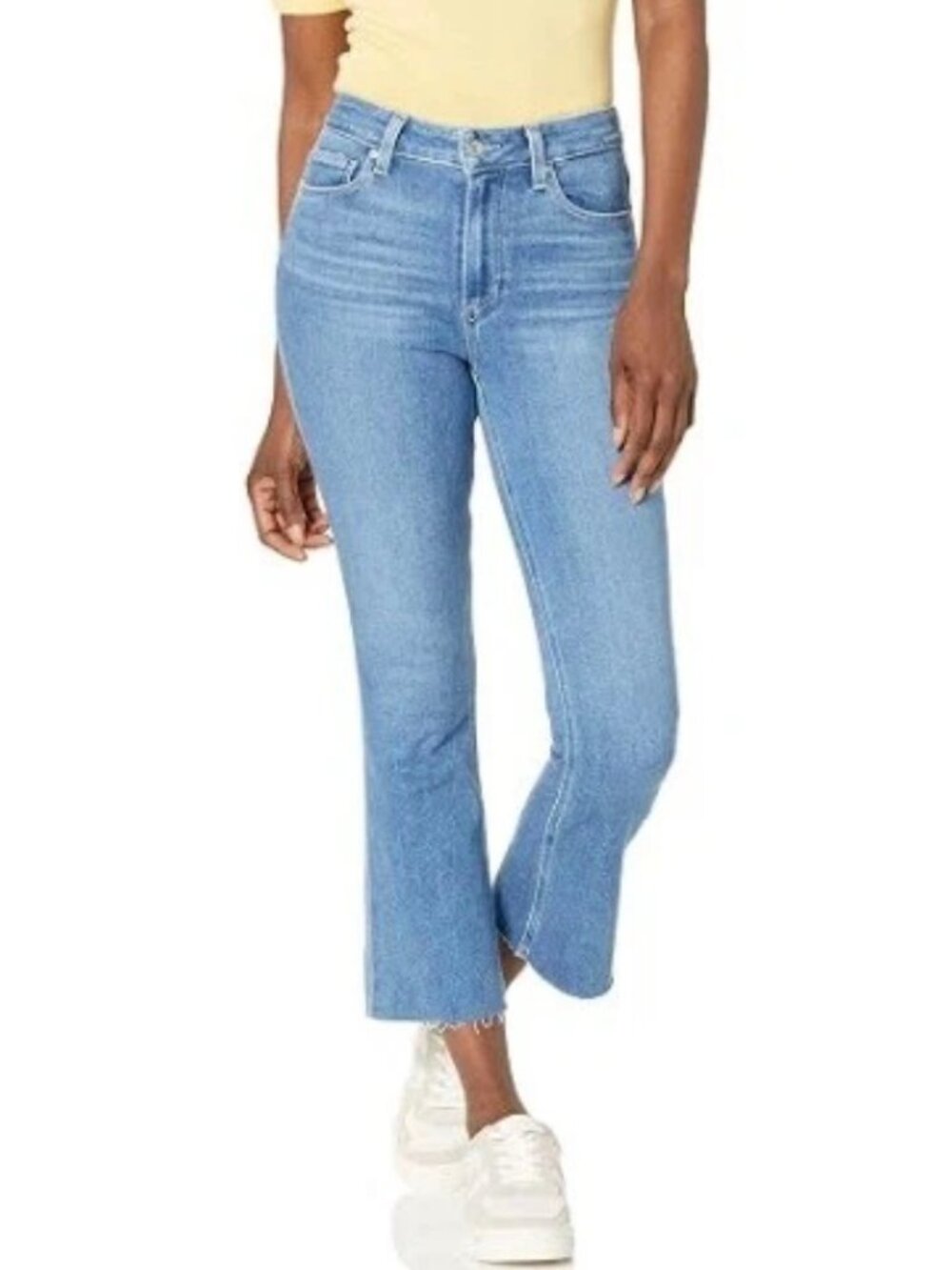 Paige Colette Crop Flare Jeans Size 26 Blue Classic Capsule Smart Casual Denim